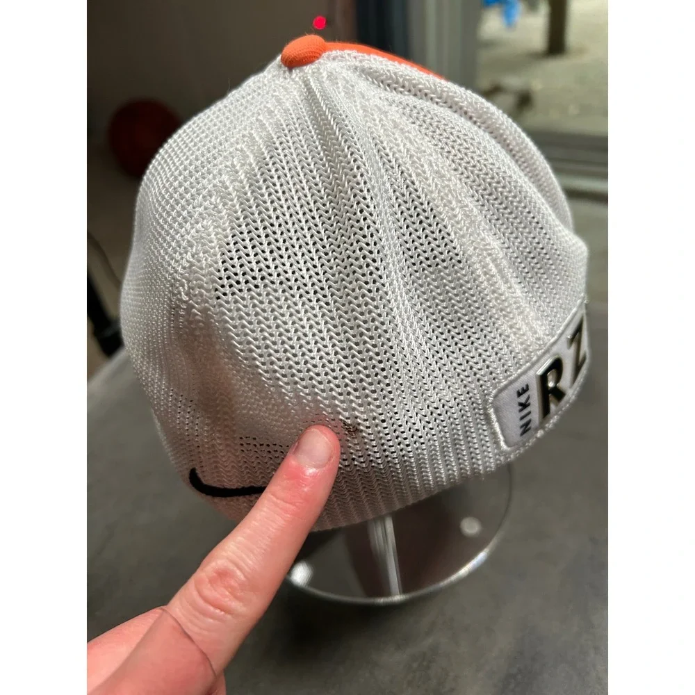 Nike Golf VRS RZN FlexFit Hat Mens Orange White Mesh Swoosh Cap‎ Athletic Summer